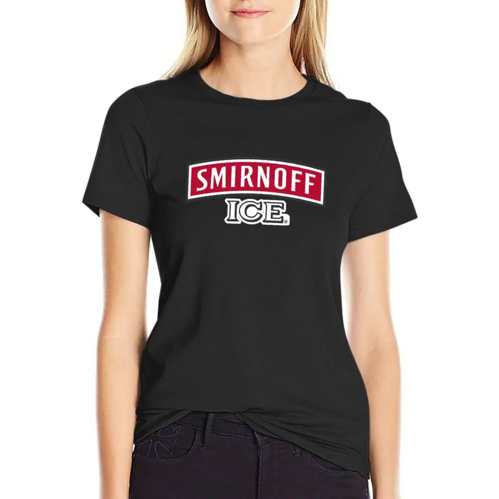 

Smirnoff Ice Logo T-Shirt female Short sleeve tee anime clothes t-shirts for Women graphic tees funny