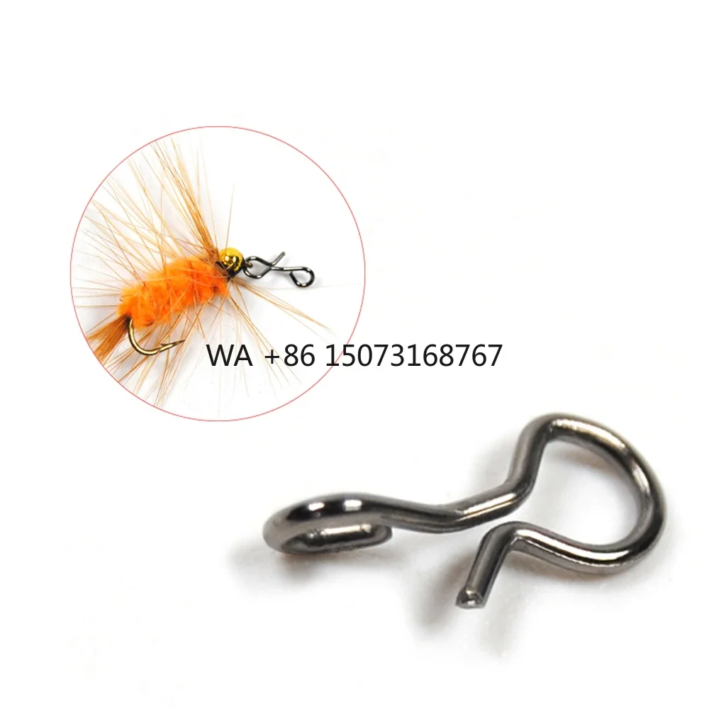 

Защелка для нахлыста, быстросменная соединительная защелка для мушек, крючок и приманки, черный цвет, снасти из высокоуглеродистой стали, аксессуары для рыбалки