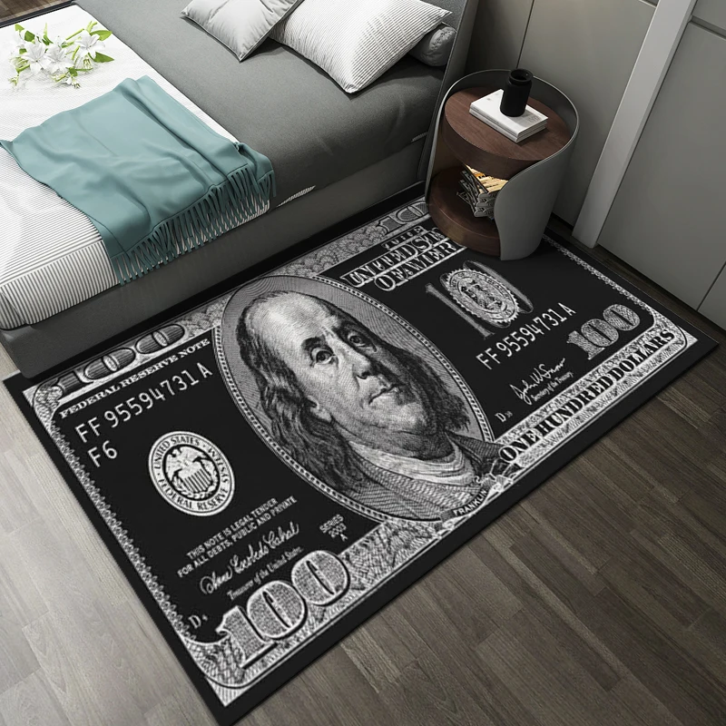 سجادة بنمط العملة الدولارية من VIKAMA - سجادة باب مدخل الحمام - سجادة قدم مضادة للانزلاق للمطبخ - ديكور منزلي لغرفة النوم