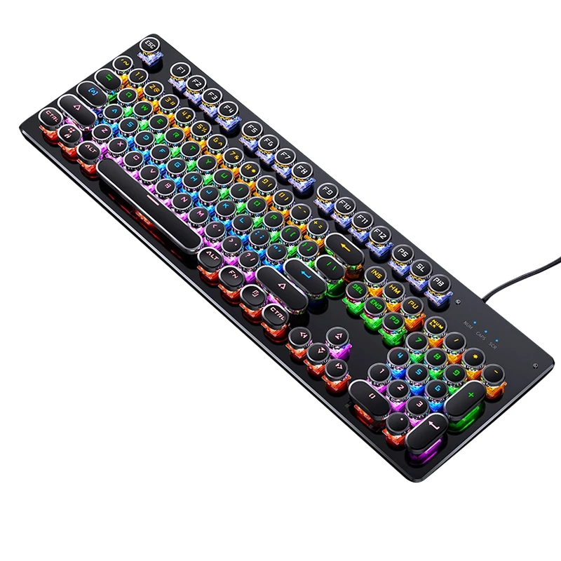 

YINDIAO ZK-4 Summoner Gaming Gaming Punk Wired USB Mechanical Punk Keyboard (Green Axis)-Black