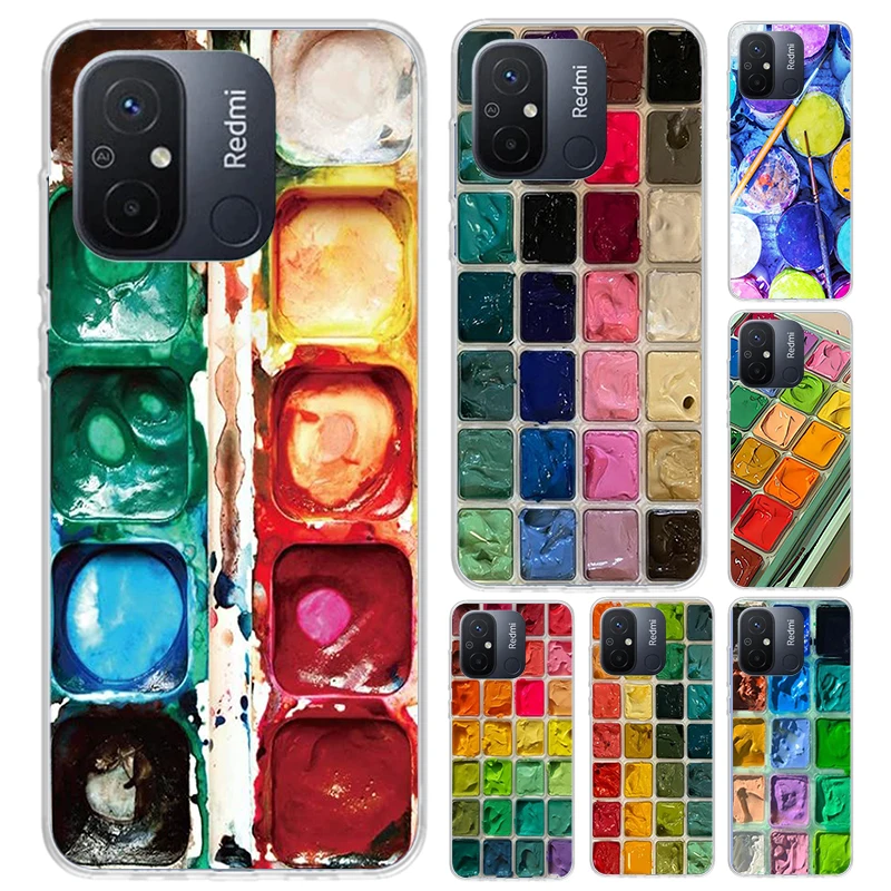 Watercolors Set Paint Palette Painting Box Phone Case for Xiaomi Redmi 12C 12 10C 10A 10X 10 9C 9A 9 9T 8A 8 7A 7 6A 6 Pro S2 K2