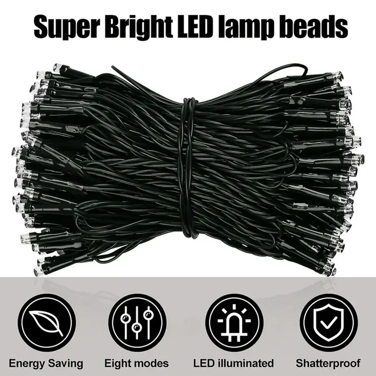 100 LEDs Solar Twinkling Fairy Lights 8 Modes Outdoor for Garden Party Decoration Ambient Lighting LED String Lights