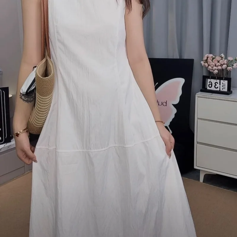 2025年新作 夏 ウエストAライン ロングワンピース レディース 韓国ファッション 花柄 ノースリーブ ベストワンピース