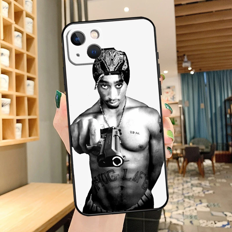 Rapper 2pac Tupac Phone Case For iPhone 16 Pro Max 14 13 12 11 15 Pro Max mini XR 15 16 Plus 16e Cover Coque