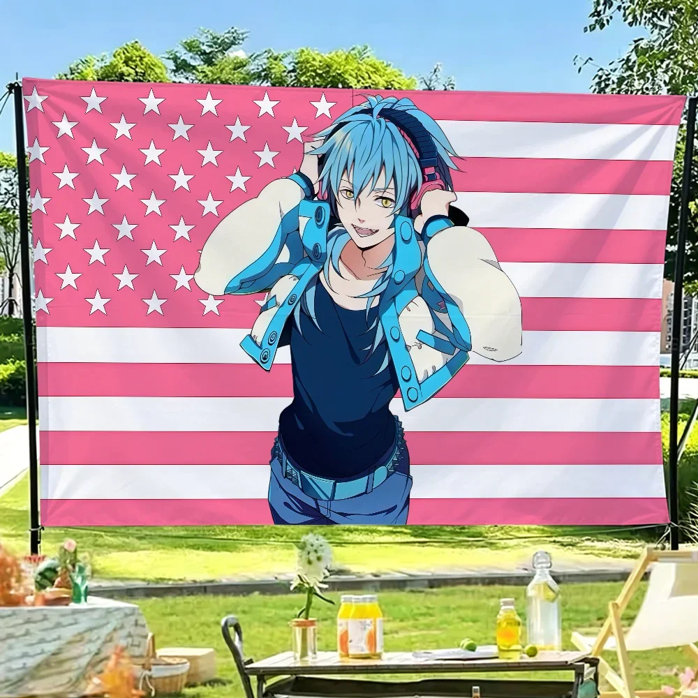 Aoba Seragaki D-DraMAtical Murder Pink Amerikanische Flagge für Gartenparty, Zimmer, Zuhause, Wanddekoration, Banner, Schlafzimmer, Outdoor-Wandteppich – Detail 6