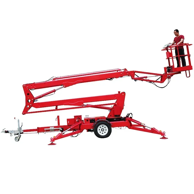 Portable Lifter Telescoping 12m-24m Aerial Trailer Towable Manlift Tow Behind Small Boom Man Lift