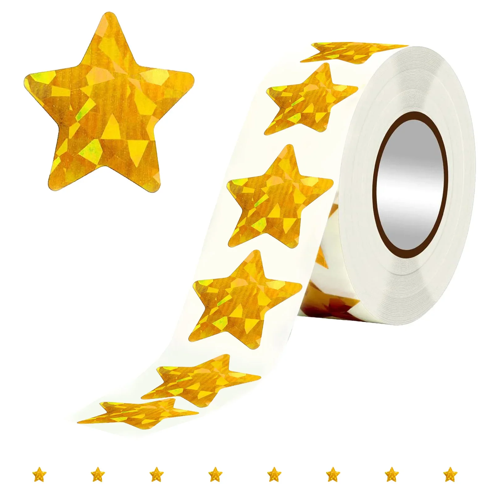 Versatile Use Gold Star Stickers Gold Star Stickers 1 Roll 500 Pieces Aluminized Paper Fun And Engaging Golden