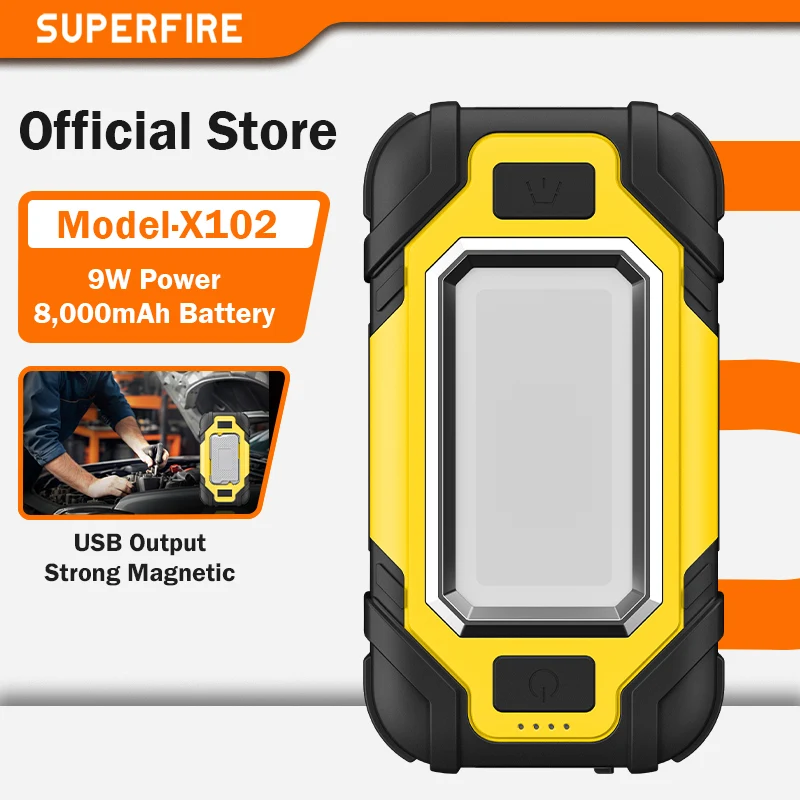 superfire-x102-usb-充電式ポータブル-led-懐中電灯-cob-ワークライト調整可能な防水キャンプランタンマグネットデザイン