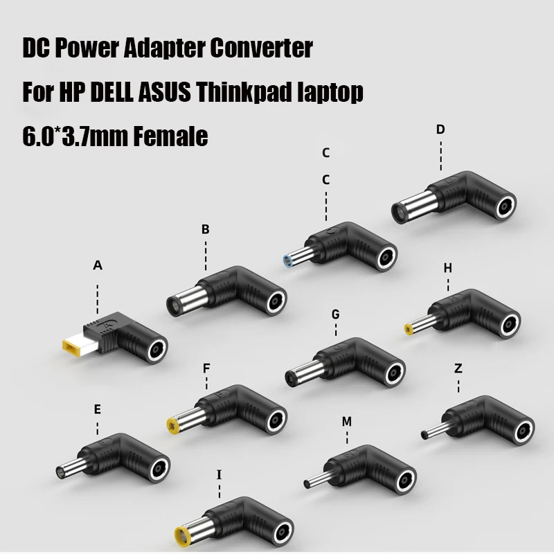 DC Power Plug 6.0*3.7mm Female to 4.0x1.7 5.5x2.5 4.0x1.35 7.4x5.0 mm Male DC Power Jack Connector Adapter