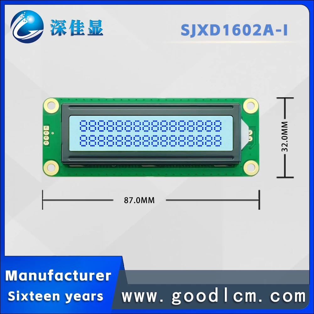 1602a-1lcd Scherm 16X2 Lcm Display Module Stn Grijs Positief Wit Backlight Aip31068l Driver 5/3V Display