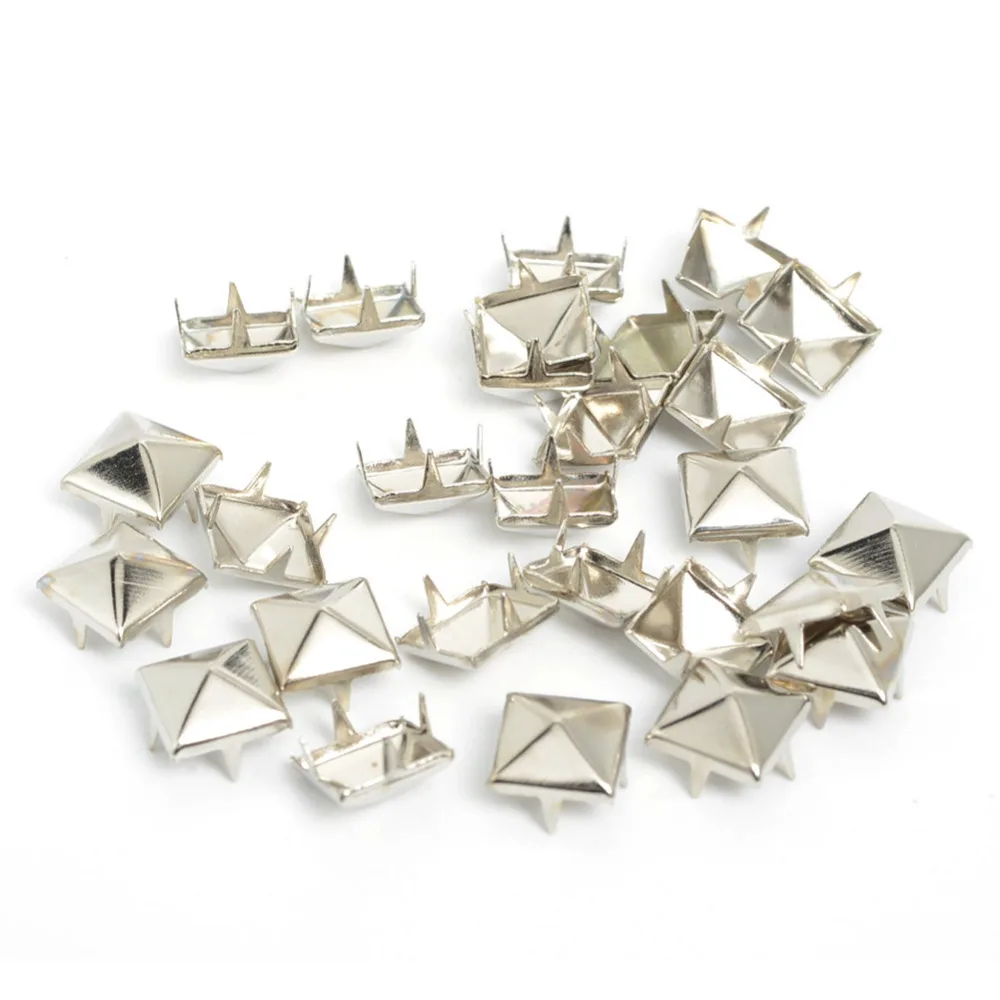 200pcs Silver 6mm Metal Pyramid Studs Punk  Clothing Accessories,Apparel Sewing,Garment Rivet pour le cuir remaches metálicos