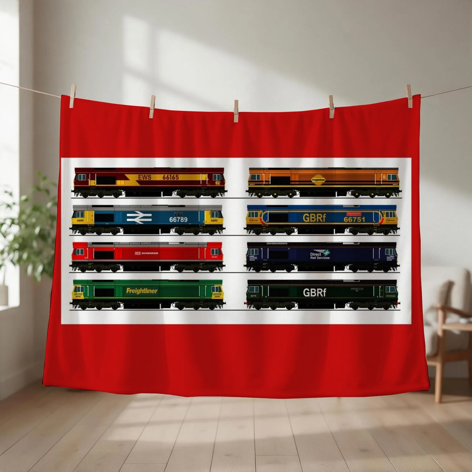 class 66 locomotive collection Throw Blanket Thins Camping Quilt Picnic Blankets