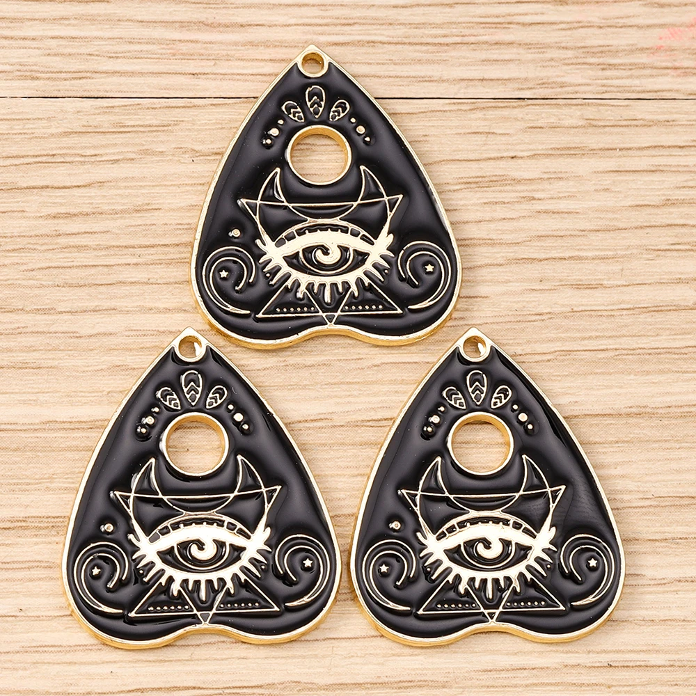 Tusember 10 Stück süße Emaille-Tarot-Karten-Charms für Schmuckherstellung, DIY, Todesschlange, Totenkopf, Herz-Anhänger, Halsketten, Armbänder, Basteln – Detail 6