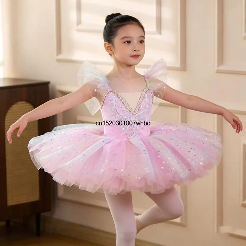 Children's Ballet Dance Skirt Little Swan Performance Costume Soft Gauze Dress New Princess Skirt Puffy Performance Dancewear
