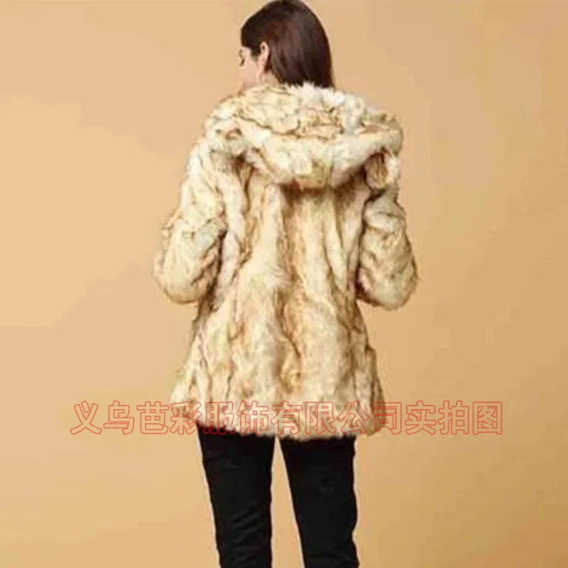Amazon Yellow Leather Leopard Print Coat New Women's Fur Jacket Factory Direct Sales Imitation Fur Women's Coat