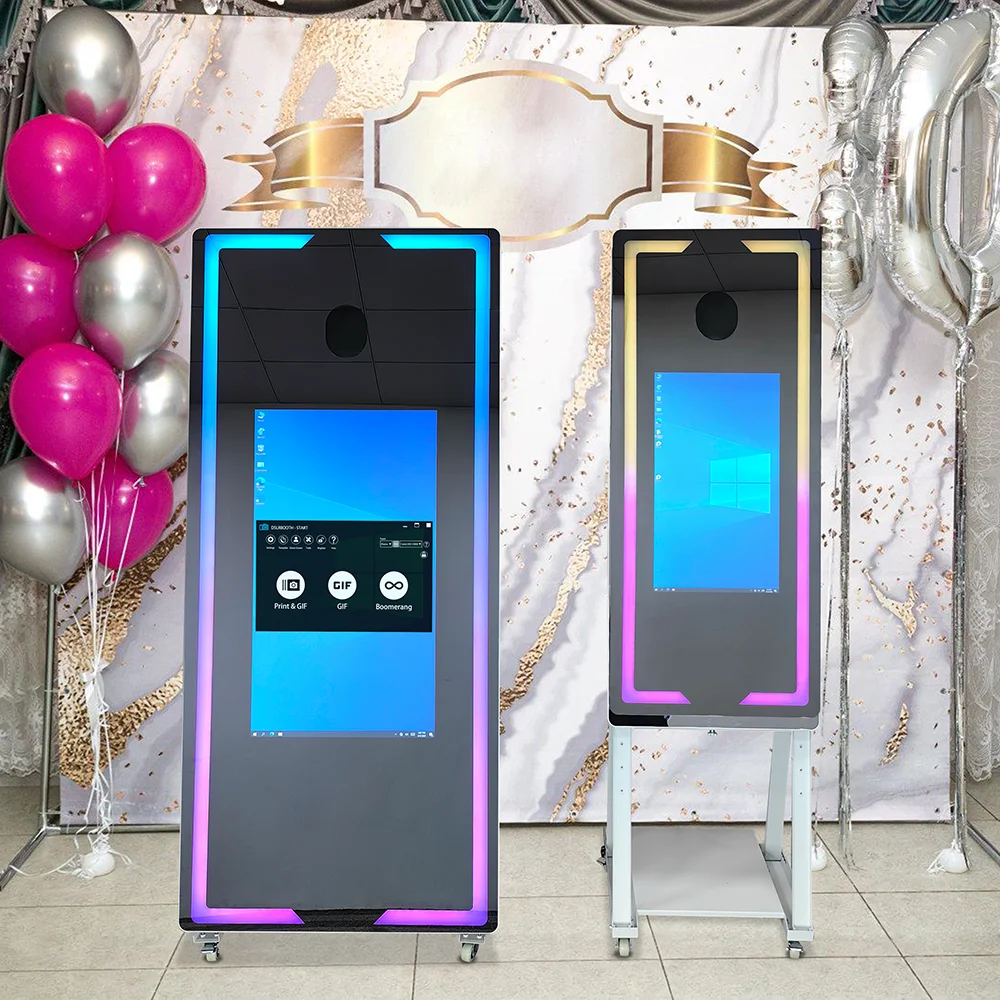 Touch Screen Mirror Photo Booth Selfie Magic Booth 45 65 Inch Portable Mirror Photobooth Machine