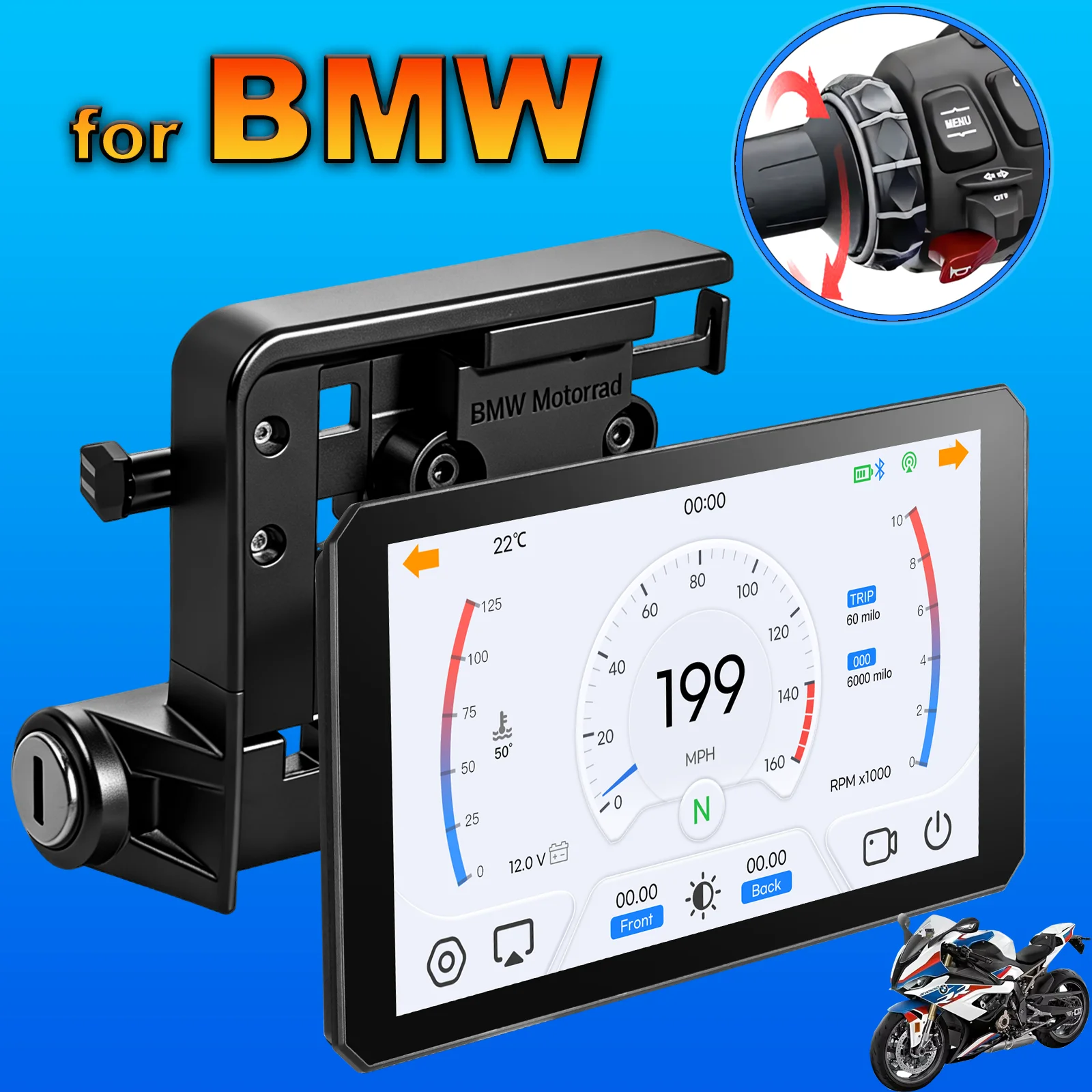 Image of B7 Pro Carplay Android Auto für BMW Magic Wheel XR M1000 R1200GS R1250GS S1000XR R1300GS 7 Zoll Tragbarer Motorrad-Navigator
