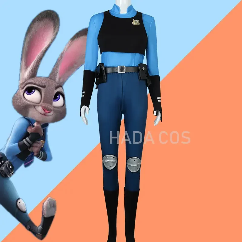 Rabbit Cop Judy Cosplay Costume Movie Cartoon Zootopia-Zootropolis Suit Police Uniform ClothesHalloween Party Role Play Bunny OI