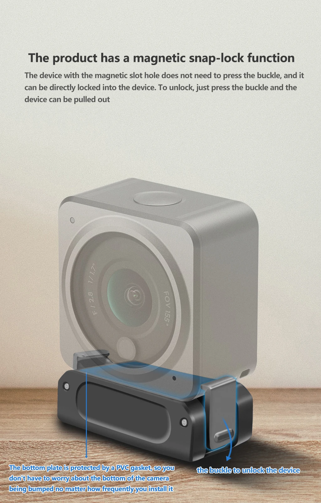 Für Osmo 360 Osmo Action 5pro 4 3 2 Kamera Magnetische Basis Schnellwechselplatte Schnellschalter 1/4 Schraube Stativadapter Befestigungshalterung – Detail 14