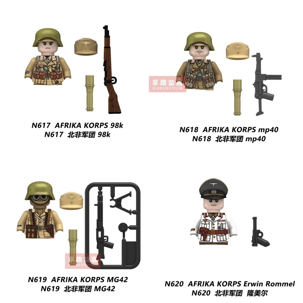 Militaire zaken Privé Sovjet-Infanterie Afrika Korps Bouwstenen Model Bakstenen mini Actie speelgoedfiguren Speelgoedcadeau voor kinderen