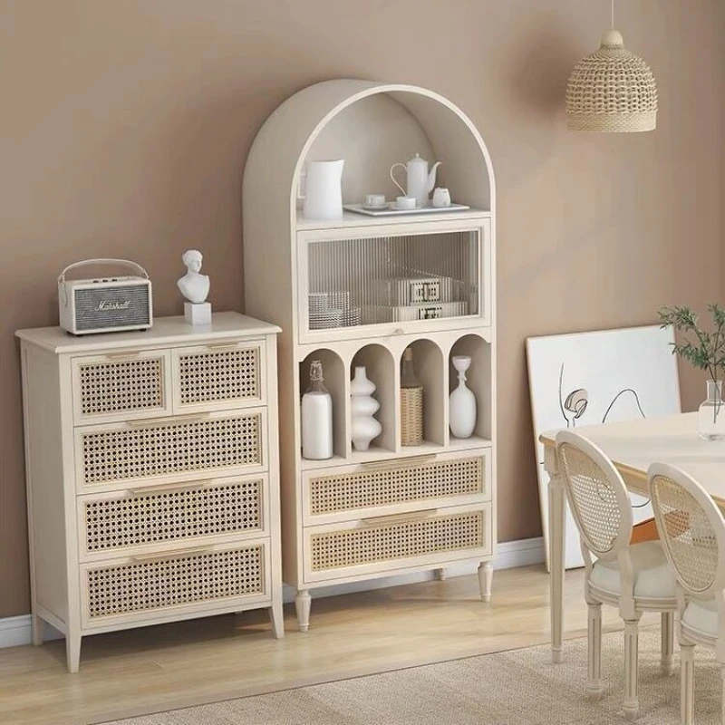 Floor-to-ceiling children's bookshelf shelf white simple living room home locker arched
