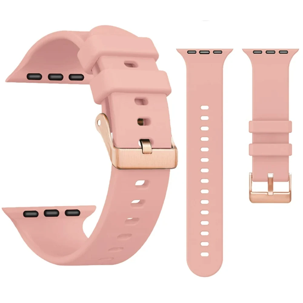 Браслет для Apple Watch Ремешок S10 42 мм Силиконовый ремешок серии 9 8 7 41 мм 6 5 4 40 мм SE 40 мм Сменный ремешок серии 3 2 1 38 мм