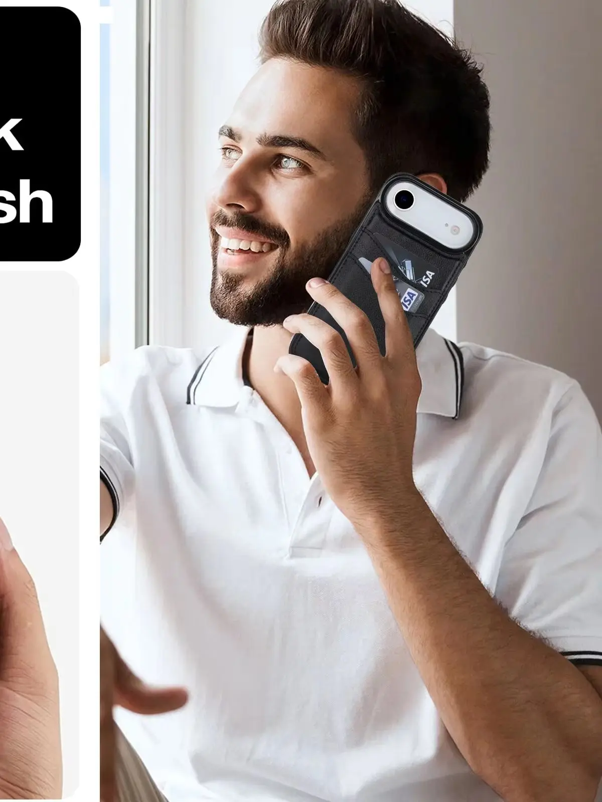 Skórzane etui na karty kredytowe, portfel, obudowa do iPhone 17 Pro Max 16e 16 15 18Pro Max, wstrząsoodporne, smukłe, matowe etui na telefon Funda — zdjęcie produktu 7