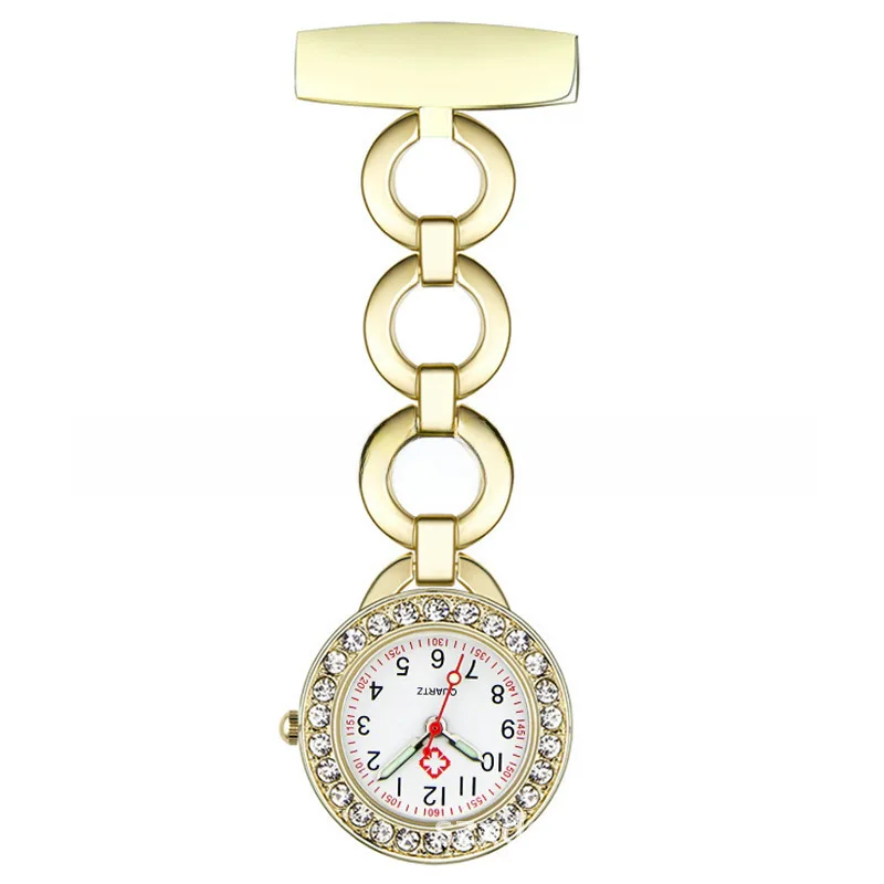 Venta al por mayor Reloj de bolsillo para enfermera con DiamondsF008Rectangular Reloj de pecho Reloj de examen creativo para estudiantes Tendencia de moda de alta gama