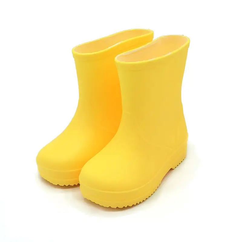 2023 Children Boys Girls Mid-calf Rain Boots Waterproof Rubber Rainboots Non-slip Kids Water Shoes Wellies