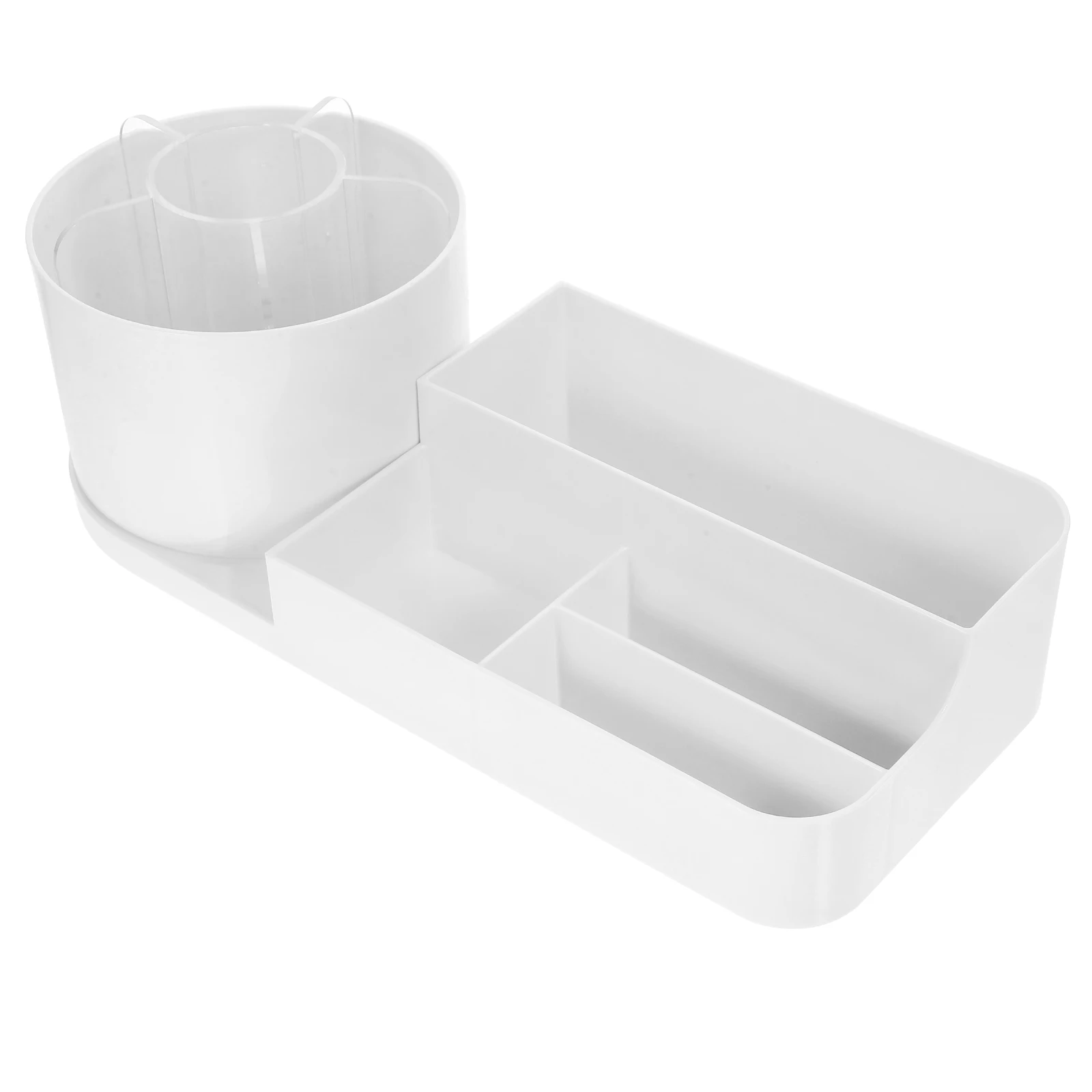 

Rotating Desktop Cosmetics Organizer Multi-Grid Makeup Storage Rack For Skincare Lipstick Brush Vanity Organizer Desktop Storage