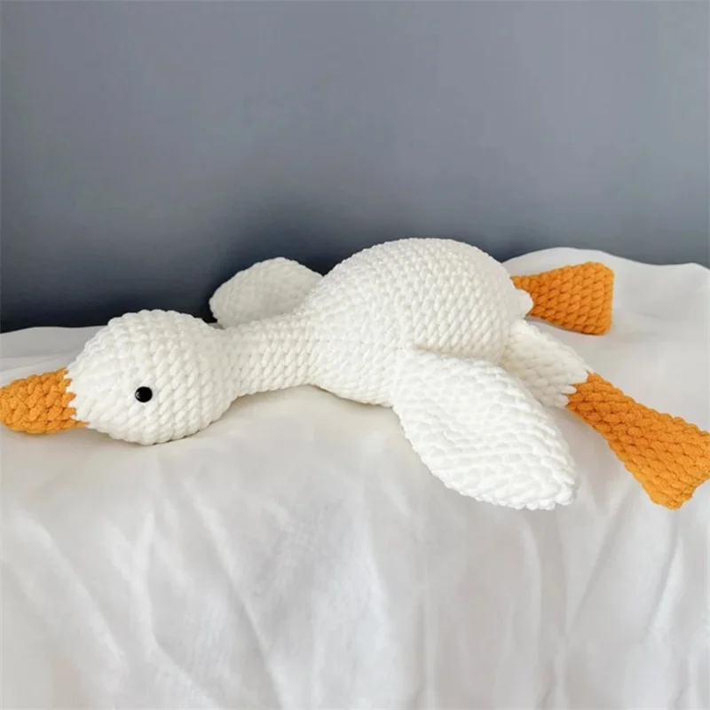 

Pure Handmade crocheted Cute Funny Hot Goose Plush Stuffed Soft Duck Sleeping Pillow Sofa Cushion Kids Girlfriend Birthday Gift