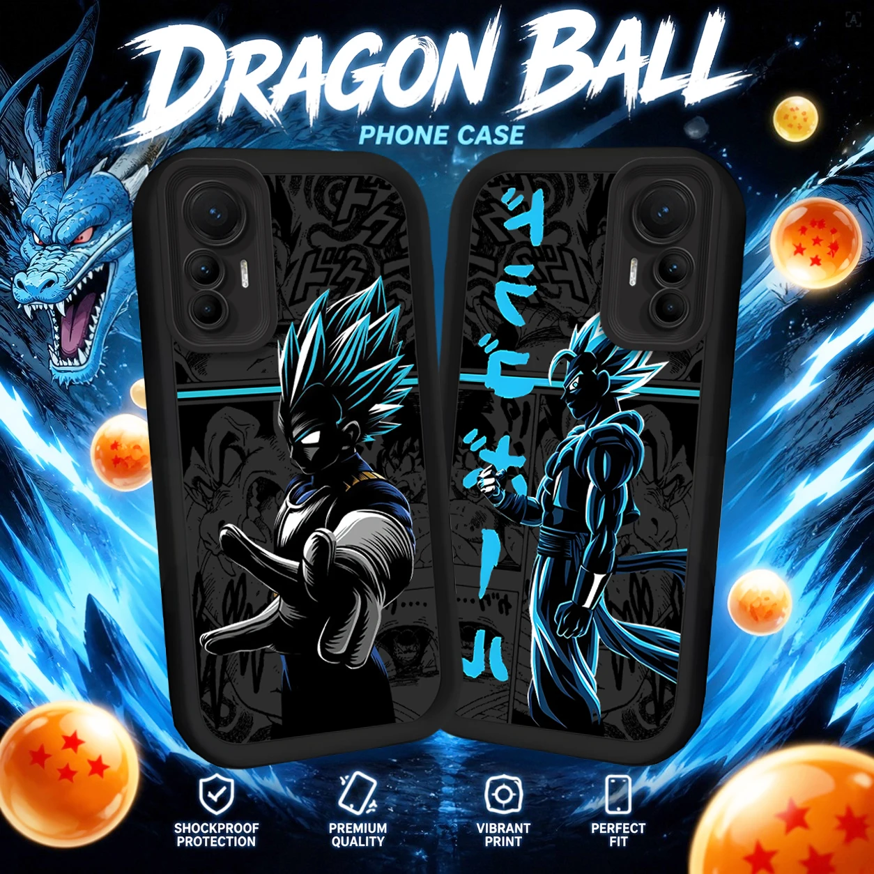 Dragon Ball Vegeta Saiyan Dark Aesthetic Case For Xiaomi Poco X7 X6 NEO X5 X3 F8 F7 Ultra F6 F5 Pro F3 M8 M7 M6 Pro 4G 5G M5S