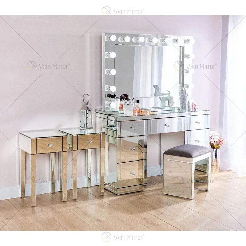 Luxurious, simple, minimalist mirror dresser household integrated closet wedding dress commercial photo studio dresser