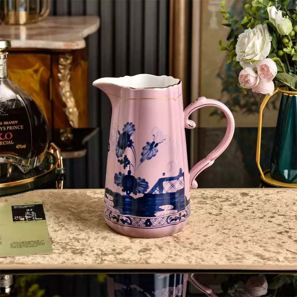 Oriental Series Ceramic 1.45L Cooling Water Kettle High-end Exquisite Household Porcelain High Milk Pot  Desktop Decoration