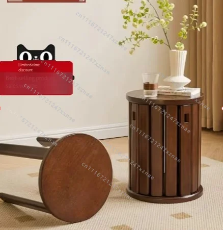 Four-in-one Side Solid Wood Stool Stackable Dining Table Stool Living Room Storage Jenga