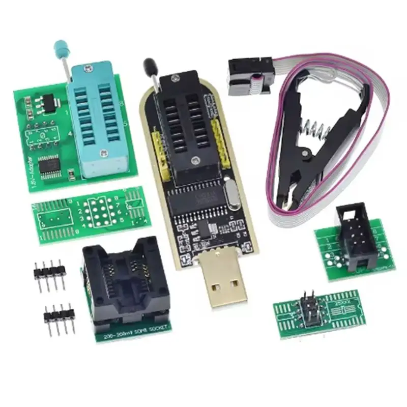 [A92Z!NEW】 CH341B 24 25 Series EEPROM Flash BIOS USB Programmer Module SOIC8 SOP8 Test Clip For EEPROM