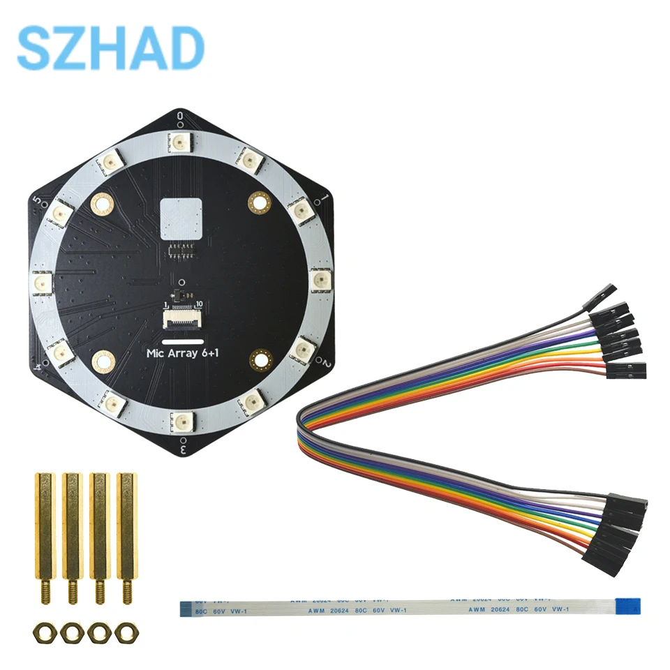 

Усовершенствованный микрофонный массив 6+1 для точной локализации и формирования источника звука — идеально подходит для приложений распознавания голоса