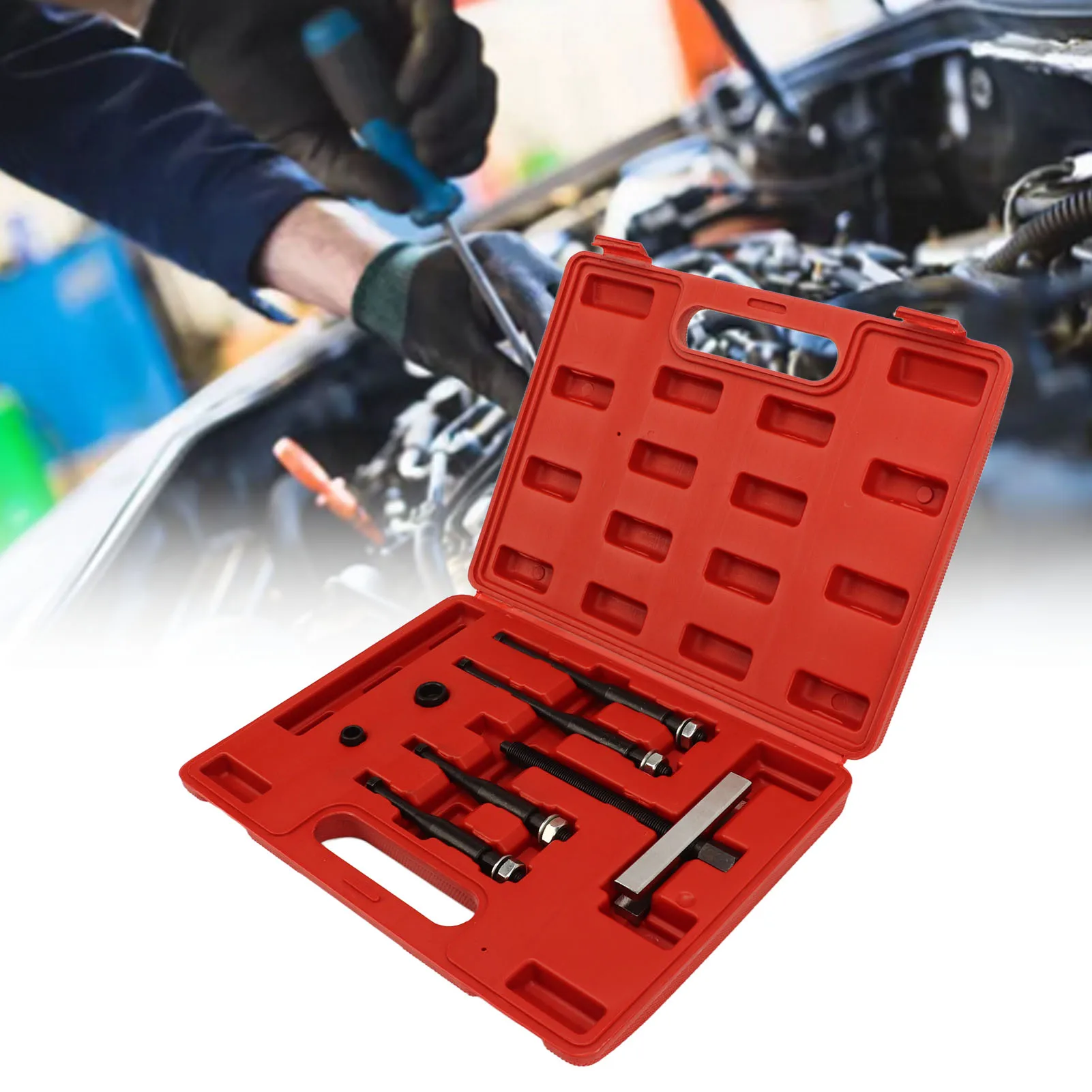

Car Steering Wheel Puller Steering Wheel Puller Heat Treated Anodized Carbon Steel Strong Strength Universal for Car