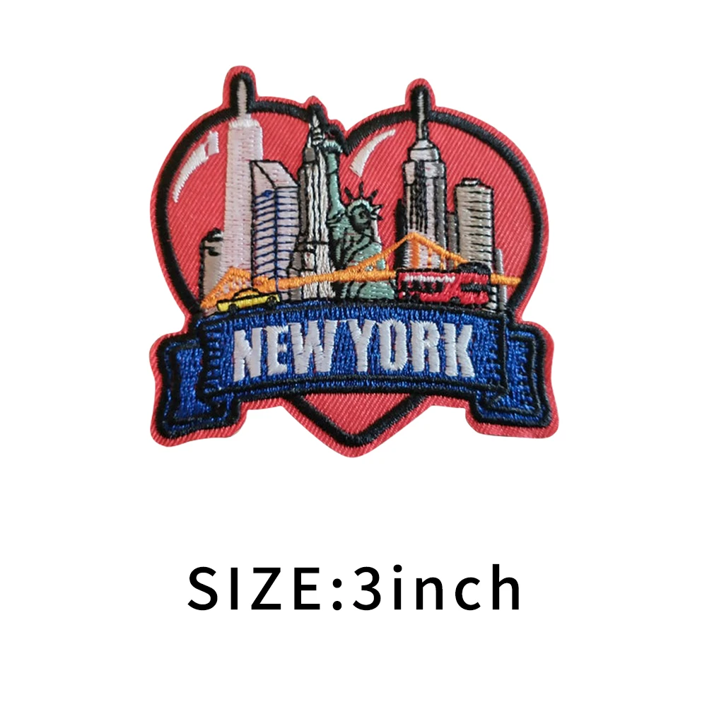 New York City Embroidered Patches Iron on for Clothing Garments Jeans Jacket Coat Embroidery Patches Landscape for Famouse City