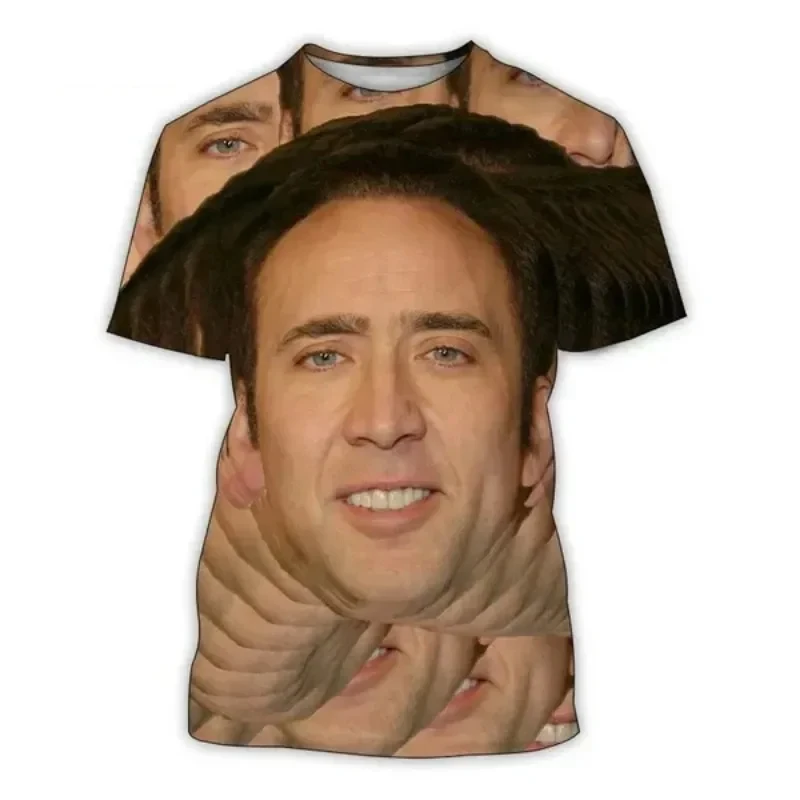 Actor Star Nicolas Cage T-shirt 3D Print O-Neck Women Men Tshirt Men Fashion Casual Short Sleeve Tees Harajuku Unisex Clothing