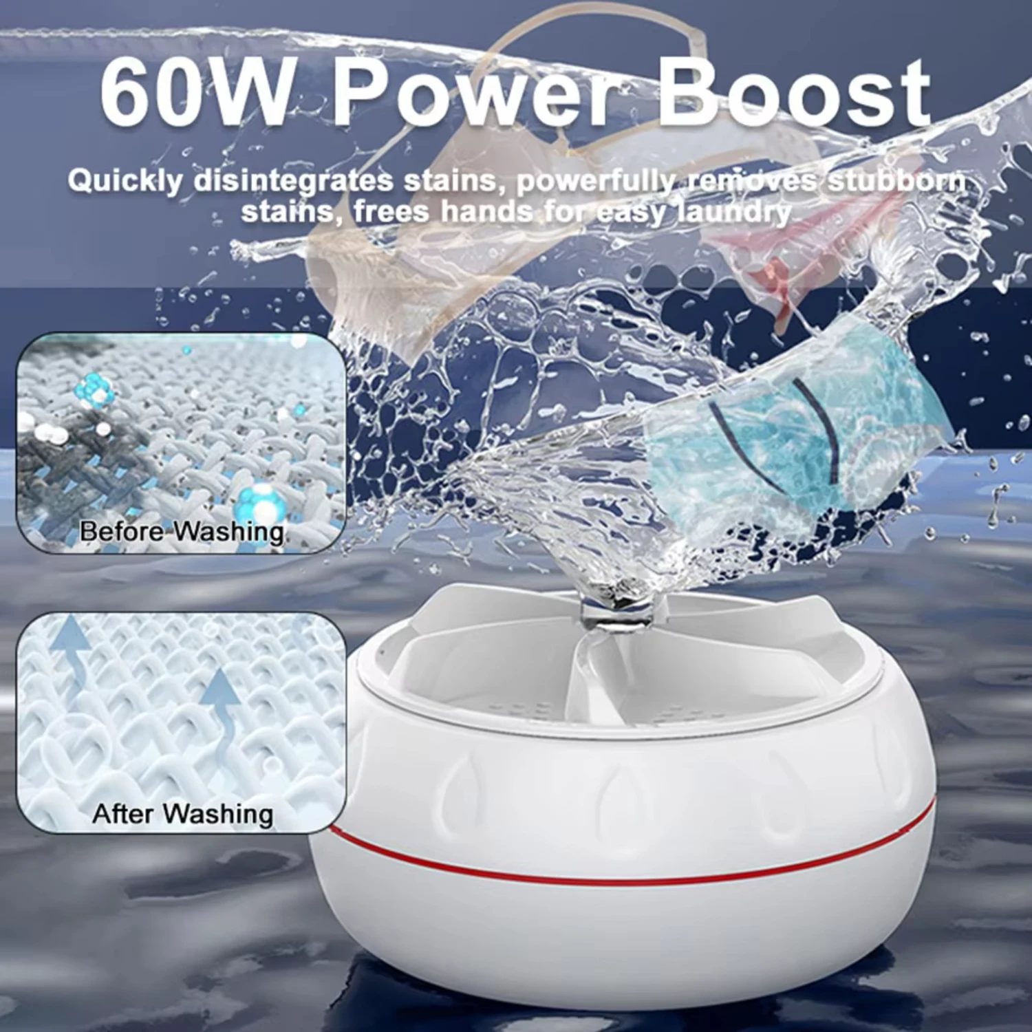 Mini Portable Washing Machines USB Rotating Turbo Fruit Kitchen Ultrasonic Dishwasher  Clothes  Travel Remote Control 세탁기