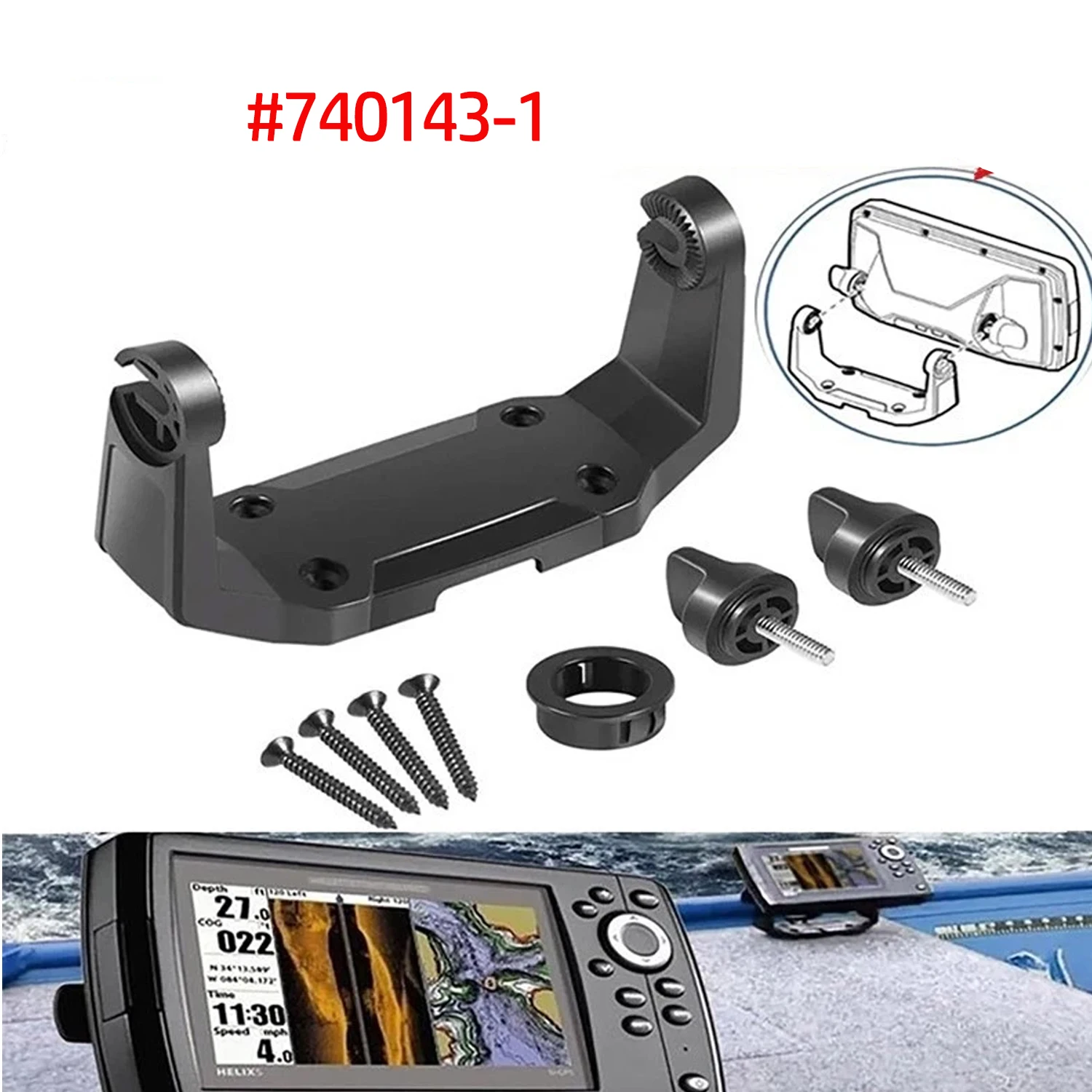 

Replacement for GM H5 - Adjustable Fishfinder Mounting Bracket 740143-1 For Humminbird Helix-5 Series Fish Finder Models