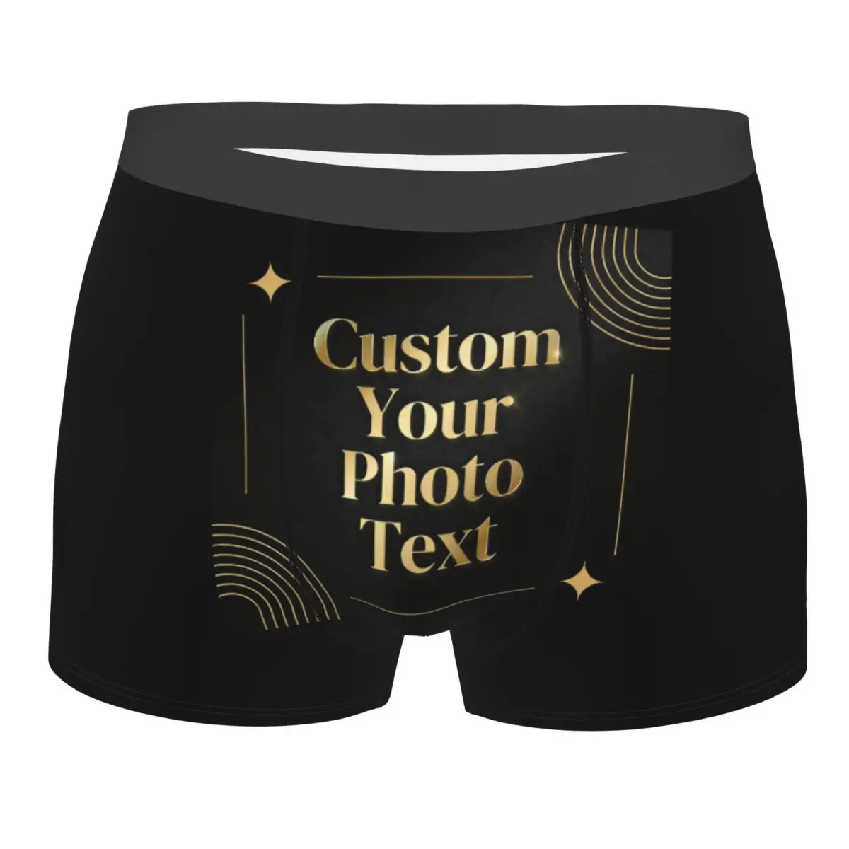 

Custom Male Fashion Custom Your Photo Logo Text Underwear Personalized Image Boxer Briefs Stretch Shorts Panties Underpants