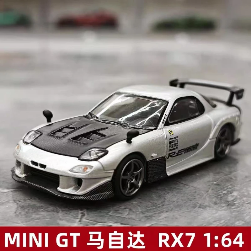 

MINIGT 1:64 Mazda RX-7 RE-Amemiya Silver 1106 Alloy Car Model
