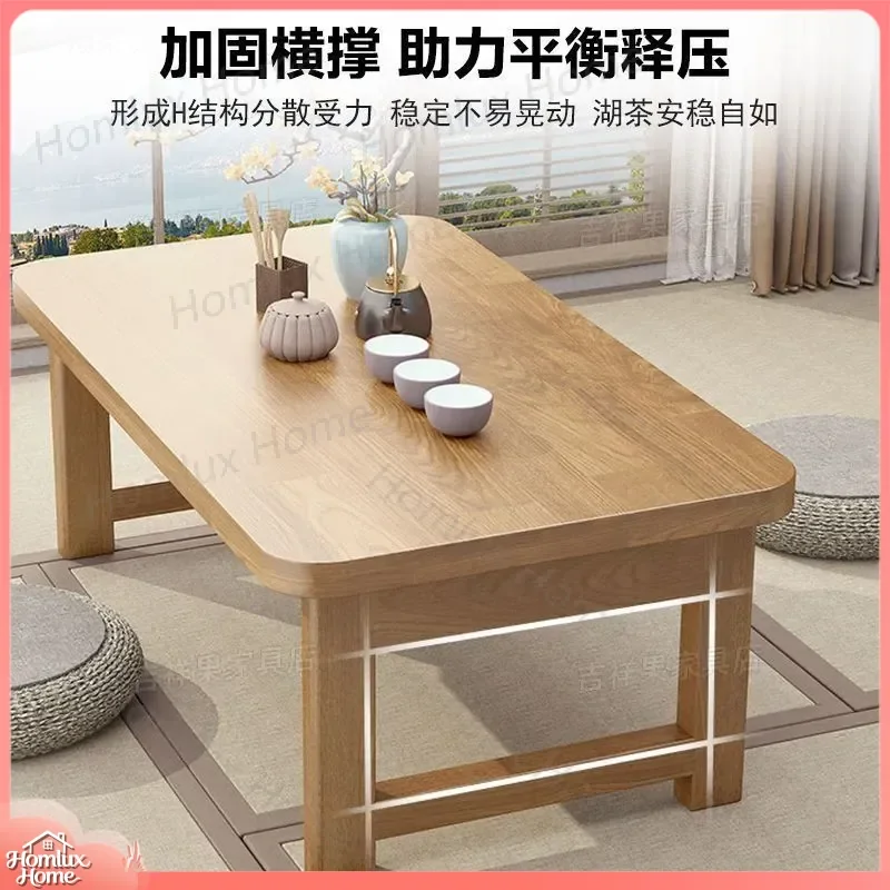 for Kangji Solid Wood Folding Table Rubber Wood Small Coffee Table Bay Window Bed Study Computer Low Tatami Household