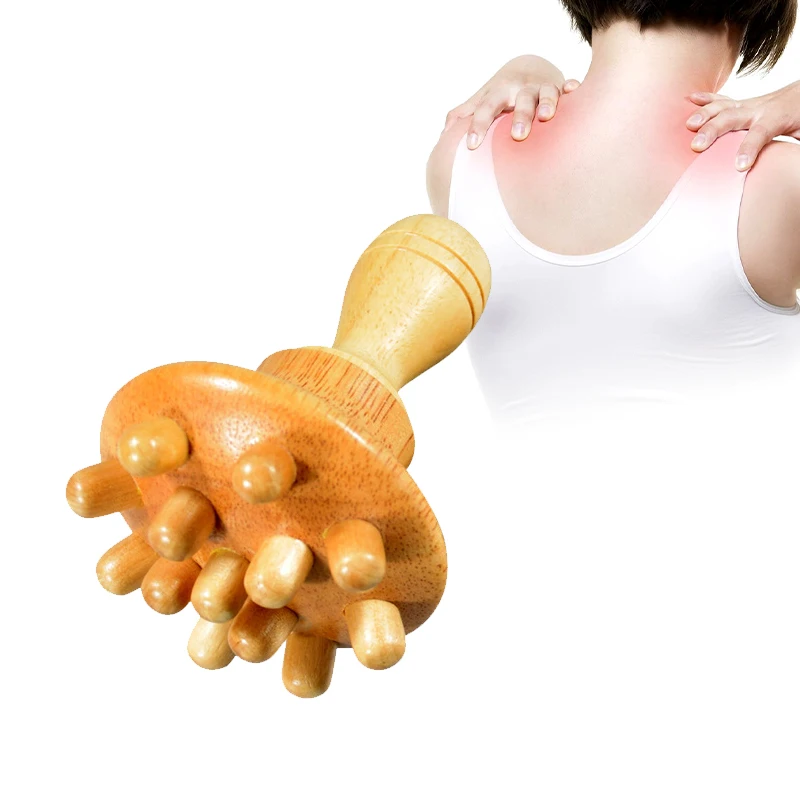 

Wooden Handle Massager Acupoint Massage Airbag Comb To Dredge Meridians And Relieve Pain Manual Massage Hammer Home 1Pcs