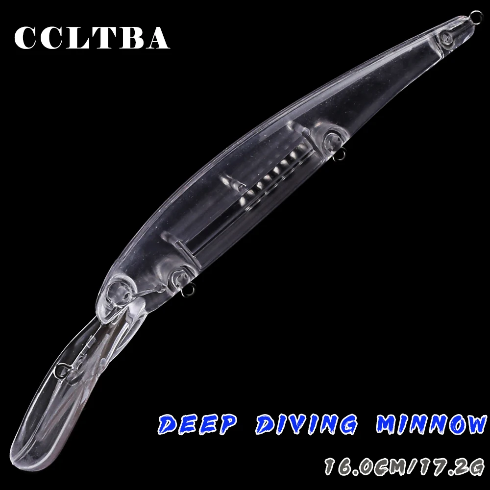 

CCLTBA 10pcs/lot Unpainted Deepwater Fishing Lures Blanks Minnow Hard Baits DIY Wobbling Plastic Jerkbait Long Bib Bait 16cm