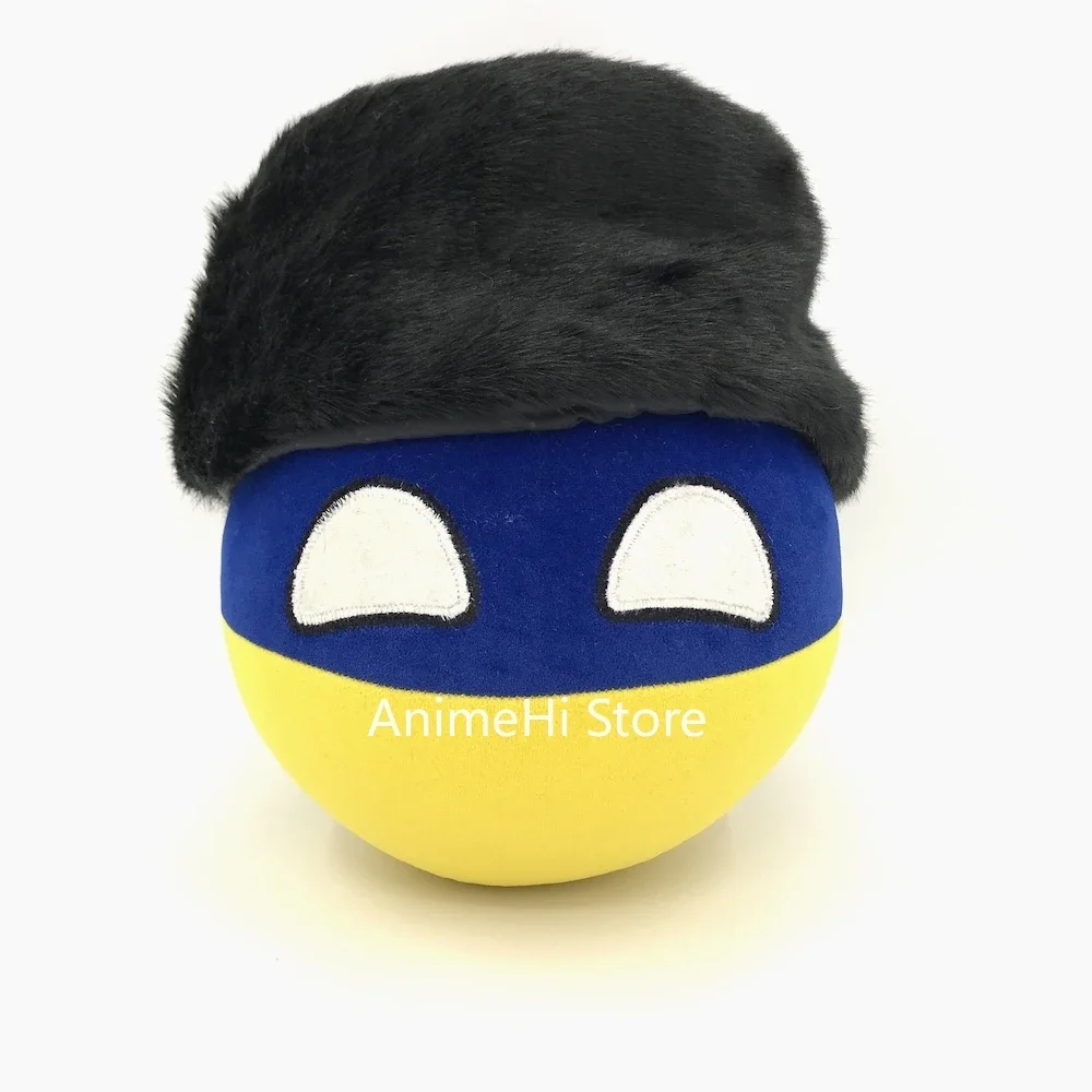 Ucrânia bola e nanaxa chapéu cossaco altyn capacete boneca ukr countryballs plushies cosplay polônia brinquedo de pelúcia para presente 20cm