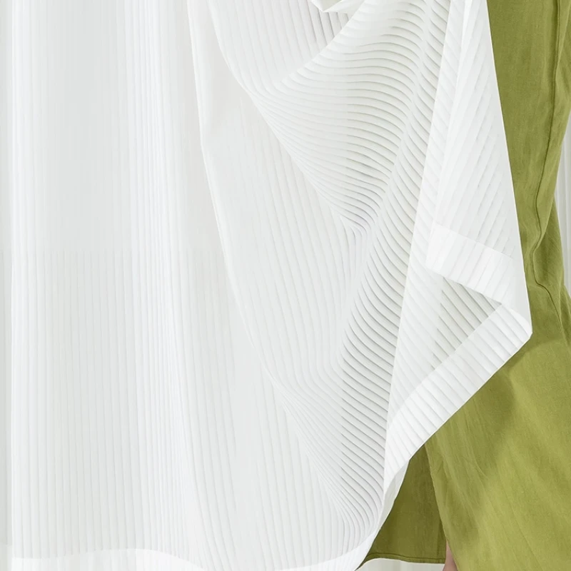 Benutzerdefinierte Größe!! Moderne Mode Luxus Vertikal Blind Chiffon Elegante Weiße Vorhänge für Wohnzimmer Esszimmer Schlafzimmer Dekor Fenster – Detail 6