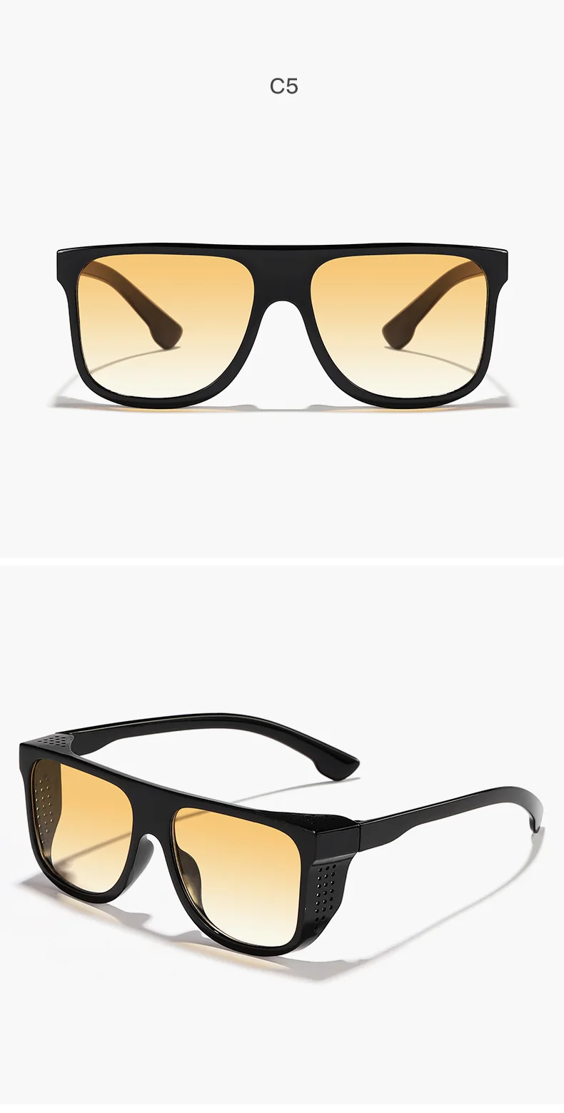 Neue Vintage Quadratische Sonnenbrille für Damen und Herren Marken-Rechteck-Sonnenbrille Ovale Brillen für Männer und Frauen – Detail 14